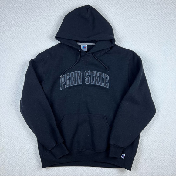Penn State Nittany Lions Hoodie Mens Large Black Pullover Russell Athletic Logo - Picture 1 of 11